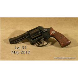 SMITH & WESSON Model 36 square butt, # 338531, .38  Spl., 3" barrel, bobbed hammer, blued finish,  c