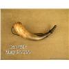 American Revolutionary War era scrimshawed powder  horn, approx. 13” overall with wood plug and  car
