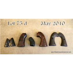 Lot of misc. grips including a pair of wood grips  for an H & R target pistol, pair of wood Marston 