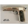 Image 1 : Custom engraved Colt Model 1903 Pocket pistol .38  Rimless caliber, 4-1/2” barrel, nickel finish,  c