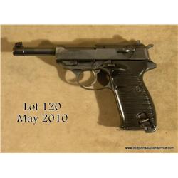 CYQ code Mauser P38, # 01048, 9mm, reblued finish,  5" barrel, bakelite grips.  Pistol is in good  c