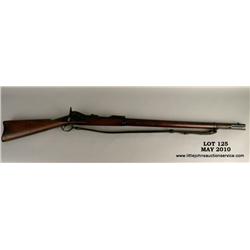 SPRINGFIELD Trapdoor  rifle, # 374400, 45/70,  reblued finish, walnut stock.  Rifle is in good to  v