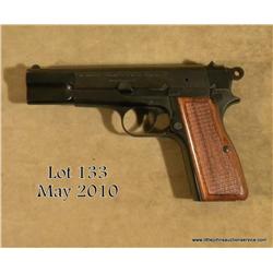 BROWNING Hi-Power, # T153411, 9mm, 4 5/8" barrel,  blued finish, fixed sights, with checkered wooden