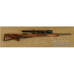 Custom Mauser action sporting rifle, # NSNV, .300  cal. Flaig's barrel, blued finish, finely carved 