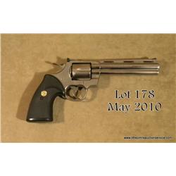 Colt Python DA revolver, .357 Magnum cal., 6”  ventilated rib barrel, satin stainless steel  constru