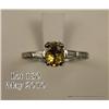Image 2 : Beautiful 14 karat white gold ladies custom made  ring set with a center fine yellow sapphire  weigh