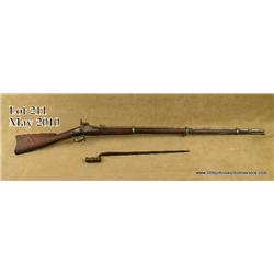 U.S. Springfield percussion military rifle, .58  cal., 40” barrel, wood full stock with steel  ramro