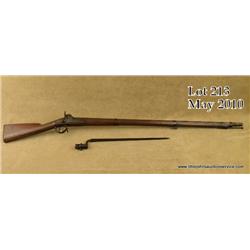 Springfield percussion military rifle with socket  bayonet, .69 cal., 42” round barrel, lock plate  