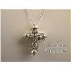 Image 2 : One diamond cross set with approx.  0.75ct. of  diamonds in 14kt white gold with chain. Est.  $1,200