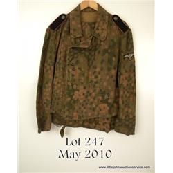 WWII Waffen SS DOT pattern camouflage Panzer wrap  tunic & trousers. Tunic and trousers are made of 