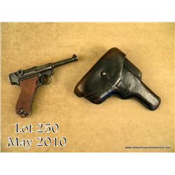 German Luger nazi-era rework byf 42 marked  semi-auto pistol, nazi proofed, “P.08” marked left  side