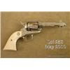 Image 2 : Custom engraved Colt SAA revolver, .45 cal.,  4-3/4” barrel, nickel finish, custom two-piece  Ivory 