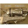 Image 3 : Custom engraved Colt SAA revolver, .45 cal.,  4-3/4” barrel, nickel finish, custom two-piece  Ivory 
