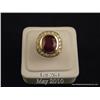 Image 1 : Natural African Ruby Man's ring. Approx. 15ct,  mounted in 14ct with 1-1/4 surrounding round  brilli