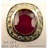 Image 2 : Natural African Ruby Man's ring. Approx. 15ct,  mounted in 14ct with 1-1/4 surrounding round  brilli