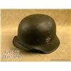Image 2 : WWII German M42 double decal field police helmet  retaining 95% of the original field grey painted  