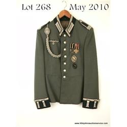 WWII German Army Medical NCO's Dress Tunic  complete with Marksmanship lanyard, WWI Iron Cross  and 