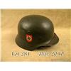 Image 1 : WWII German M40 double decal field police combat  helmet. Helmet retains approx. 95% of the original