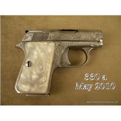 Engraved Astra Pocket Model semi-auto pistol, .22  short cal., 2-1/4” barrel, nickel finish, faux  p
