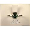 Image 2 : High quality 14 karat white gold ladies ring set  with a center fine green Tsavorite garnet weighing