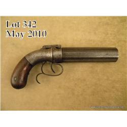 Dragoon sized Allen & Thurber percussion pepperbox  pistol, six shot .36 cal., 6” barrels, blue  fin