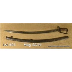 Model 1813 Horsemen’s saber and iron scabbard,  33-1/2” blade, left side of hilt stamped and  inspec