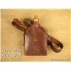 Image 1 : Rare C. & J. W. Hawksley leather shoulder flask  with brass charger that retaining a small metal  pa