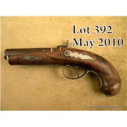 Medium-size deluxe Philadelphia single shot  Derringer, .50 cal., 4” seven groove barrel,  single se