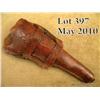 Image 1 : Double loop leather stock holster for a Colt SAA  7-1/2” barrel with cactus flower  and bordered  to