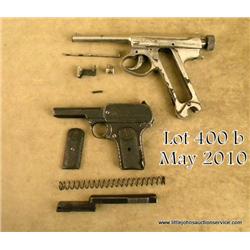 partial Nambu Pistol as parts frame, bbl., trigger  guard, some small parts. #6771. Polished over  p