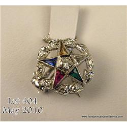 14kt white gold "Eastern Star" pin. $50-$100