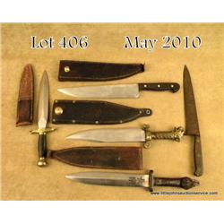Lot of five large misc. knives including a modern  J.A. Henckels Twinworks Model 108-12 Solingen,  G