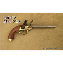 Italian-made reproduction  of a U.S. North &  Cheney flintlock pistol, .69 cal. black powder  only, 