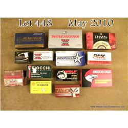 Giant bonanza lot of long arm and handgun  ammunition, mostly full boxes including thirteen  boxes o