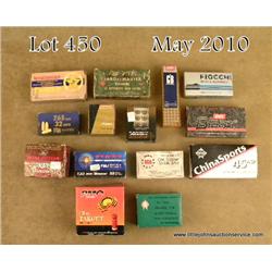 Large bonanza lot of ammunition including seven  boxes of .44 Rem. Mag.; seven boxes of .38 Super;  