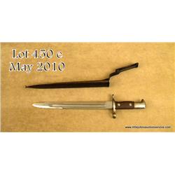 Authentic Krag bayonet and metal scabbard with  metal hanger, in overall very good to excellent  con