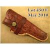 Image 1 : H.H. Heiser marked tooled brown leather holster  for a Colt Woodsman or High standard semi-auto  pis