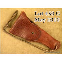 Interesting military style brown leather flap  holster for a 1911 Model semi-auto pistol in  overall