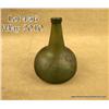 Image 1 : Great old Dutch “Onion” shaped green hand blown  glass bottle approx. 7-1/2” high and approx. 6”  di