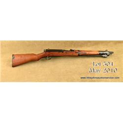 Japanese Arisaka Type 44 carbine with folding  bayonet, 7.7mm cal., 18-1/2” barrel, bayonet lug,  le