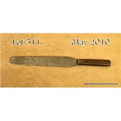 J. Russell  & Co.  Green River Works marked long  blade knife with three iron pinned wood grips,  ap