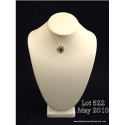 Exquisite 10 karat yellow gold ladies custom made  heart design necklace set with a very fine heart 