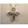 Image 2 : One diamond cross pendant with chain in 14kt white  gold and set with 0.26 ct of diamonds. Est.  $55