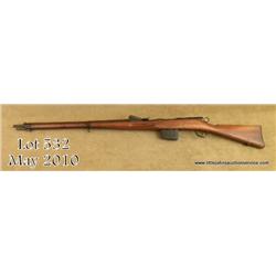 Model 1889 Schmidt-Rubin straight pull military  type rifle, 7.5mm cal., 31” barrel, blue finish,  w