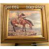 Image 1 : Print on canvas hand signed by prominent western  artist, Joe Grandee. Approx. 15-1/2" by 20",  gall