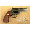 Image 2 : Colt Python DA revolver, .357 Magnum cal., 4”  barrel, blue finish, checkered Colt gold medallion  w