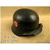 Image 1 : WWII German Civil Police Helmet. Retains approx.  85% of its original painted black finish and is  c