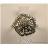 Image 2 : Impressive 10 karat white gold ladies designer  ring set with over 72 round diamonds weighing  appro