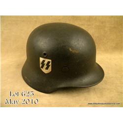 Waffen SS M40 single decal combat helmet retains  original Waffen SS decal on the helmet’s right  si