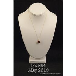 Stunning 10 karat yellow gold ladies custom made  pendant set with a center fine intense orange  Mad